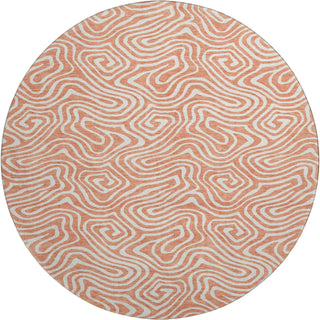 Piper Looms Mayfield Swirls AMF1030 Salmon Machine Washable Area Rug Round Main Image