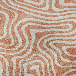 Piper Looms Mayfield Swirls AMF1030 Salmon Machine Washable Area Rug Swatch Image