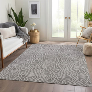 Piper Looms Mayfield Swirls AMF1030 Taupe Machine Washable Area Rug Lifestyle Image Feature