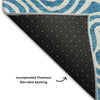 Piper Looms Mayfield Swirls AMF1030 Teal Machine Washable Area Rug Backing Image