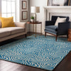 Piper Looms Mayfield Swirls AMF1030 Teal Machine Washable Area Rug Lifestyle Image Feature