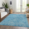 Piper Looms Mayfield Swirls AMF1030 Teal Machine Washable Area Rug Lifestyle Image Feature