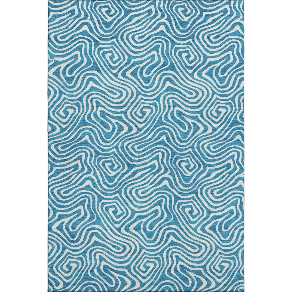 Piper Looms Mayfield Swirls AMF1030 Teal Machine Washable Area Rug main image