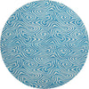 Piper Looms Mayfield Swirls AMF1030 Teal Machine Washable Area Rug Round Main Image