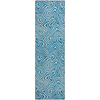 Piper Looms Mayfield Swirls AMF1030 Teal Machine Washable Area Rug Runner Main Image