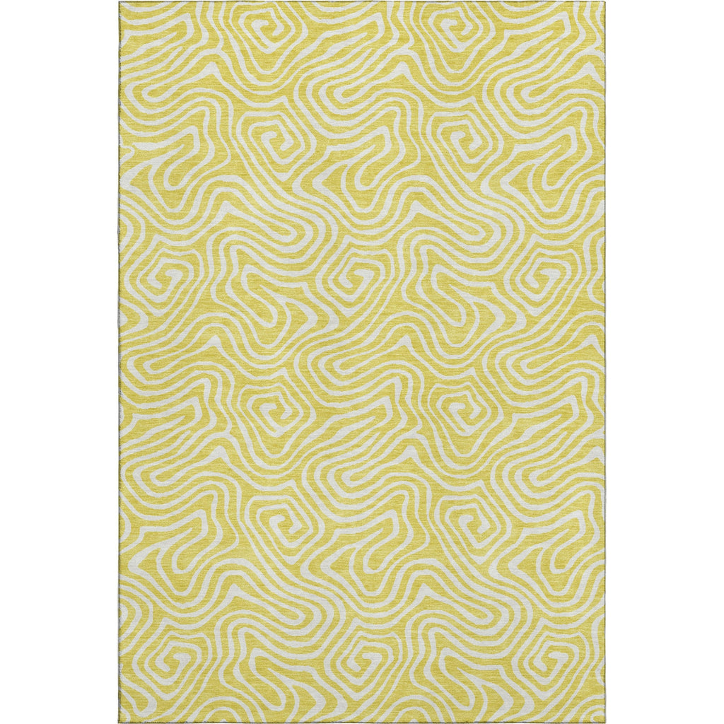 Piper Looms Mayfield Swirls AMF1030 Yellow Machine Washable Area Rug main image