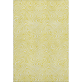 Piper Looms Mayfield Swirls AMF1030 Yellow Machine Washable Area Rug main image