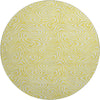 Piper Looms Mayfield Swirls AMF1030 Yellow Machine Washable Area Rug Round Main Image
