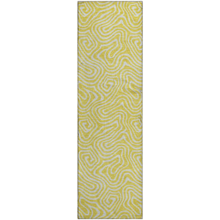 Piper Looms Mayfield Swirls AMF1030 Yellow Machine Washable Area Rug Runner Main Image