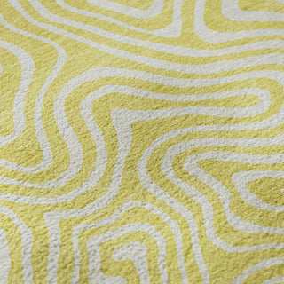Piper Looms Mayfield Swirls AMF1030 Yellow Machine Washable Area Rug Swatch Image
