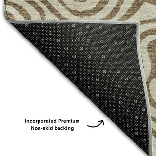 Piper Looms Mayfield Swirls AMF1031 Beige Machine Washable Area Rug Backing Image