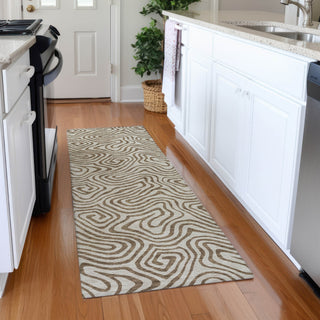 Piper Looms Mayfield Swirls AMF1031 Beige Machine Washable Area Rug Runner Lifestyle Image Feature