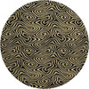 Piper Looms Mayfield Swirls AMF1031 Black Machine Washable Area Rug Round Main Image