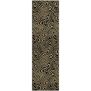 Piper Looms Mayfield Swirls AMF1031 Black Machine Washable Area Rug Runner Main Image