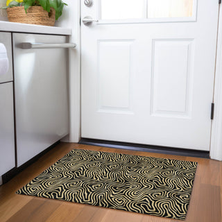 Piper Looms Mayfield Swirls AMF1031 Black Machine Washable Area Rug Scatter Lifestyle Image Feature