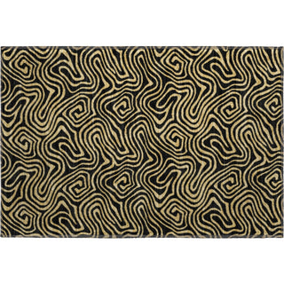 Piper Looms Mayfield Swirls AMF1031 Black Machine Washable Area Rug Scatter Main Image