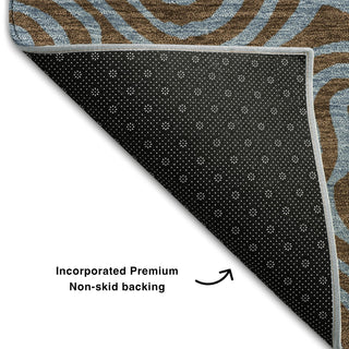 Piper Looms Mayfield Swirls AMF1031 Brown Machine Washable Area Rug Backing Image