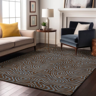 Piper Looms Mayfield Swirls AMF1031 Brown Machine Washable Area Rug Lifestyle Image Feature