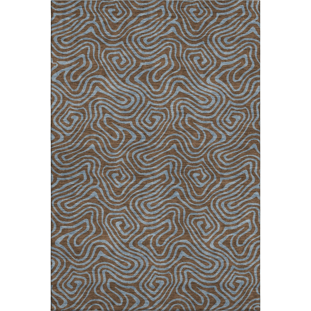 Piper Looms Mayfield Swirls AMF1031 Brown Machine Washable Area Rug main image