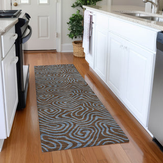 Piper Looms Mayfield Swirls AMF1031 Brown Machine Washable Area Rug Runner Lifestyle Image Feature
