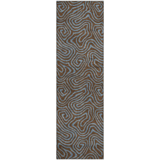 Piper Looms Mayfield Swirls AMF1031 Brown Machine Washable Area Rug Runner Main Image