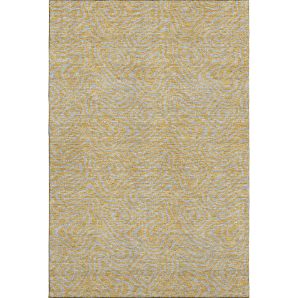Piper Looms Mayfield Swirls AMF1031 Gold Machine Washable Area Rug main image