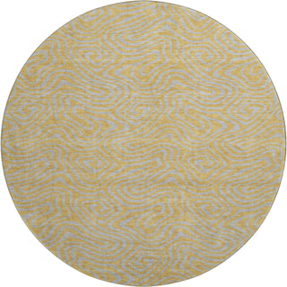 Piper Looms Mayfield Swirls AMF1031 Gold Machine Washable Area Rug Round Main Image