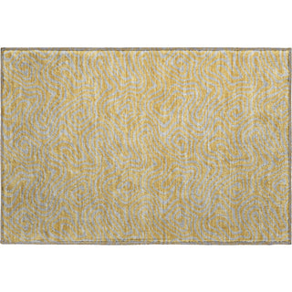 Piper Looms Mayfield Swirls AMF1031 Gold Machine Washable Area Rug Scatter Main Image