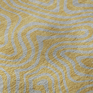 Piper Looms Mayfield Swirls AMF1031 Gold Machine Washable Area Rug Swatch Image