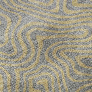 Piper Looms Mayfield Swirls AMF1031 Gray Machine Washable Area Rug Swatch Image