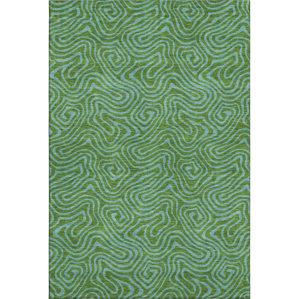 Piper Looms Mayfield Swirls AMF1031 Green Machine Washable Area Rug main image