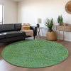 Piper Looms Mayfield Swirls AMF1031 Green Machine Washable Area Rug Round Lifestyle Image Feature