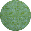 Piper Looms Mayfield Swirls AMF1031 Green Machine Washable Area Rug Round Main Image