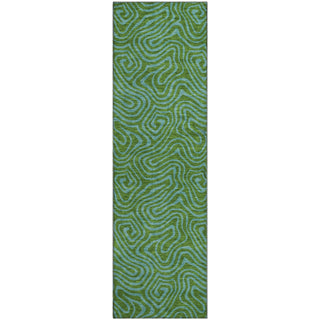 Piper Looms Mayfield Swirls AMF1031 Green Machine Washable Area Rug Runner Main Image