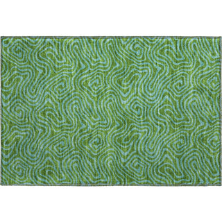 Piper Looms Mayfield Swirls AMF1031 Green Machine Washable Area Rug Scatter Main Image