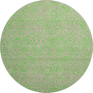 Piper Looms Mayfield Swirls AMF1031 Lime Machine Washable Area Rug Round Main Image