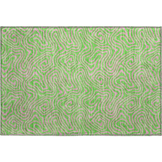 Piper Looms Mayfield Swirls AMF1031 Lime Machine Washable Area Rug Scatter Main Image
