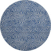 Piper Looms Mayfield Swirls AMF1031 Navy Machine Washable Area Rug Round Main Image