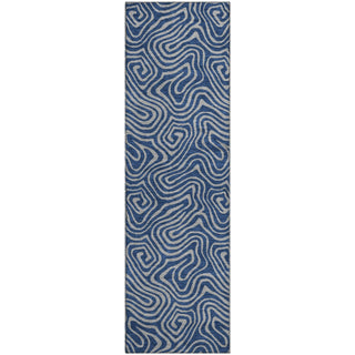 Piper Looms Mayfield Swirls AMF1031 Navy Machine Washable Area Rug Runner Main Image