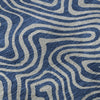 Piper Looms Mayfield Swirls AMF1031 Navy Machine Washable Area Rug Swatch Image