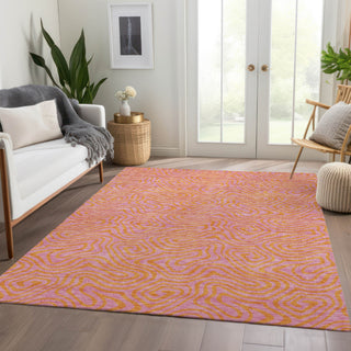 Piper Looms Mayfield Swirls AMF1031 Pink Machine Washable Area Rug Lifestyle Image Feature