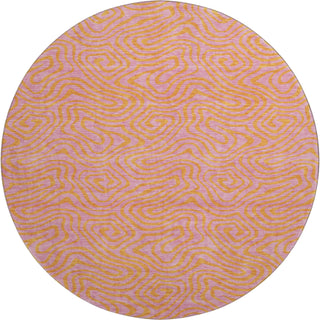 Piper Looms Mayfield Swirls AMF1031 Pink Machine Washable Area Rug Round Main Image