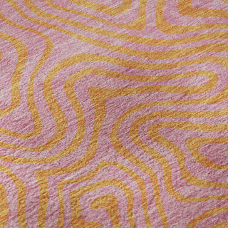 Piper Looms Mayfield Swirls AMF1031 Pink Machine Washable Area Rug Swatch Image