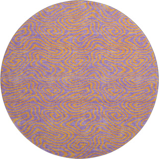 Piper Looms Mayfield Swirls AMF1031 Purple Machine Washable Area Rug Round Main Image