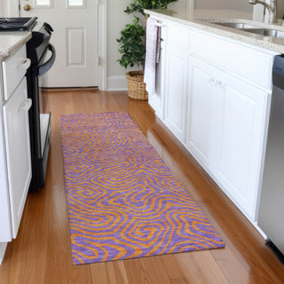 Piper Looms Mayfield Swirls AMF1031 Purple Machine Washable Area Rug Runner Lifestyle Image Feature