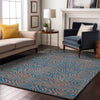 Piper Looms Mayfield Swirls AMF1031 Teal Machine Washable Area Rug Lifestyle Image Feature