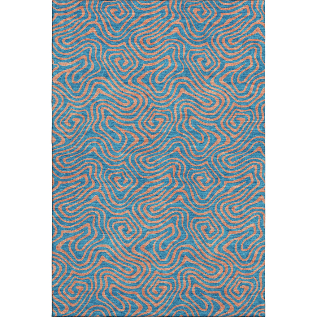 Piper Looms Mayfield Swirls AMF1031 Teal Machine Washable Area Rug main image