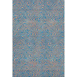 Piper Looms Mayfield Swirls AMF1031 Teal Machine Washable Area Rug main image