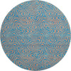 Piper Looms Mayfield Swirls AMF1031 Teal Machine Washable Area Rug Round Main Image