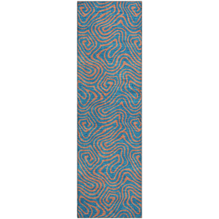 Piper Looms Mayfield Swirls AMF1031 Teal Machine Washable Area Rug Runner Main Image